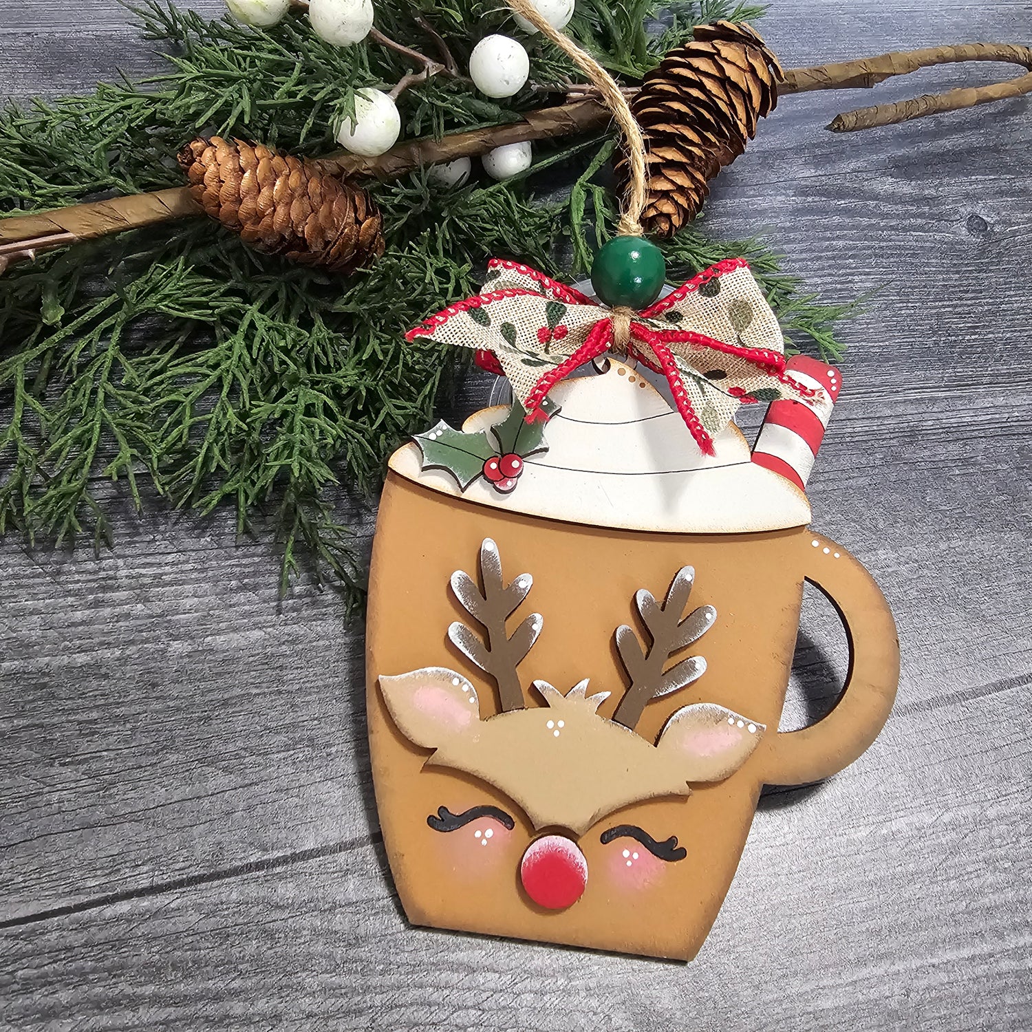 Reindeer Cocoa Mug Ornament