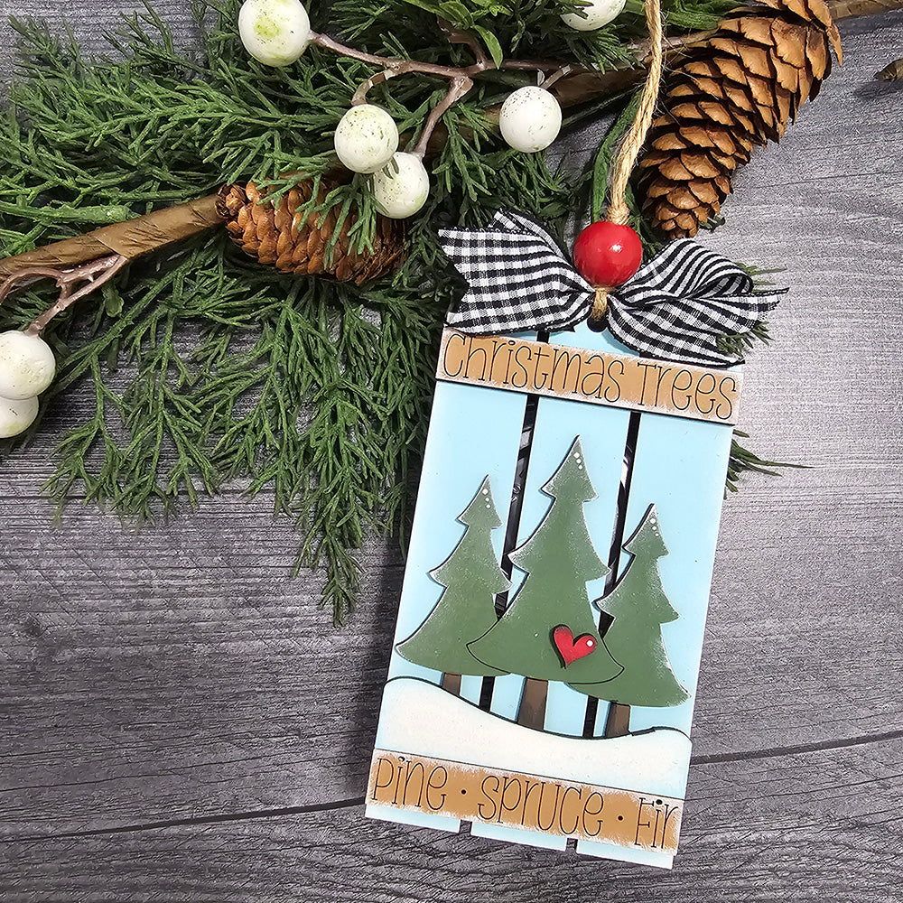 Christmas Trees Pallet Ornament