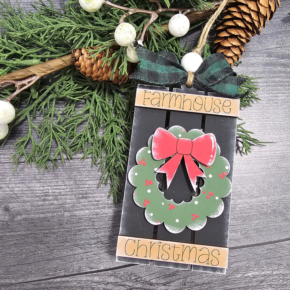 Farmhouse Wreath Pallet Ornament