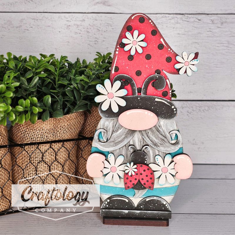 Ladybug Standing Gnome