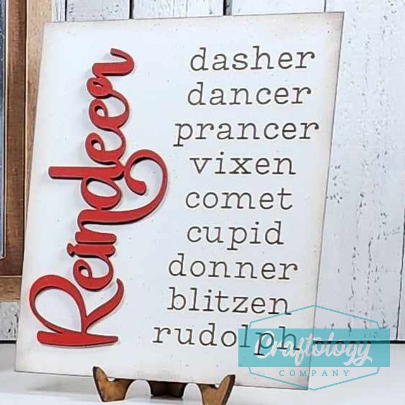 Reindeer Words | 8" Farmhouse Frame | Interchangeable Add-on | DIY Kit