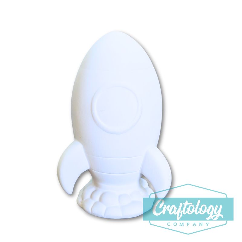 Rocket Ship Ceramic Figurine