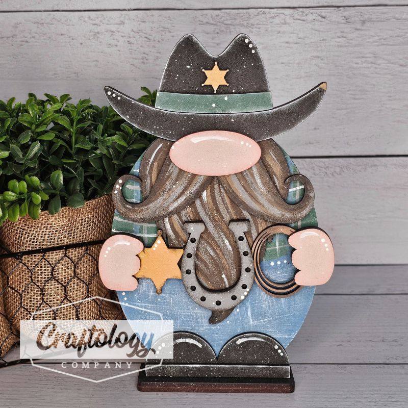 Cowboy Sheriff Standing Gnome