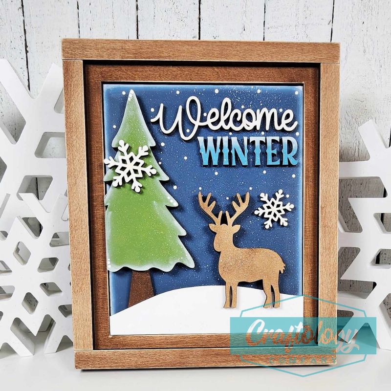 Welcome Winter | 8" Farmhouse Frame | Interchangeable Add-on | DIY Kit