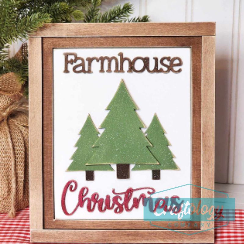 Farmhouse Christmas | 8" Farmhouse Frame | Interchangeable Add-on | DIY Kit