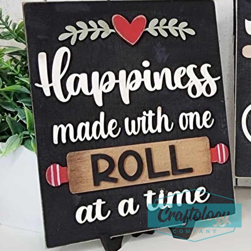 Happiness Made One Roll At A Time | 8" Farmhouse Frame | Interchangeable Add-on | DIY Kit