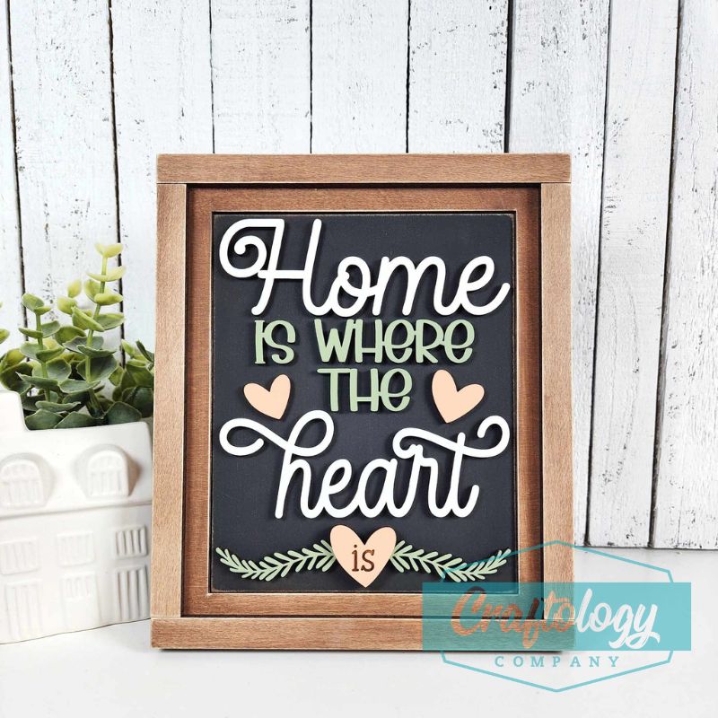 Home Is Where The Heart Is | 8" Farmhouse Frame | Interchangeable Add-on | DIY Kit