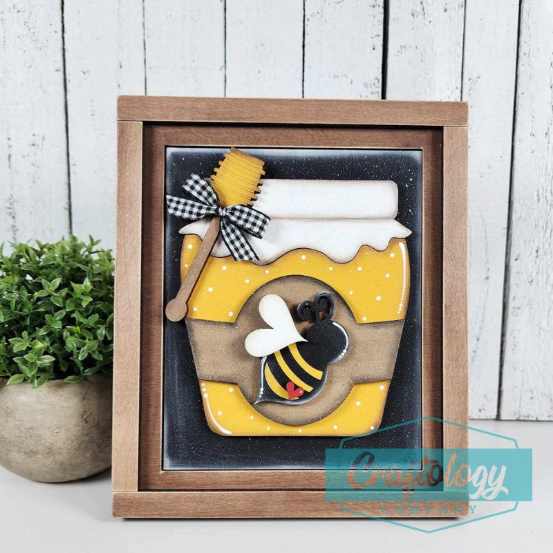 Honey Jar | 8" Farmhouse Frame | Interchangeable Add-on | DIY Kit