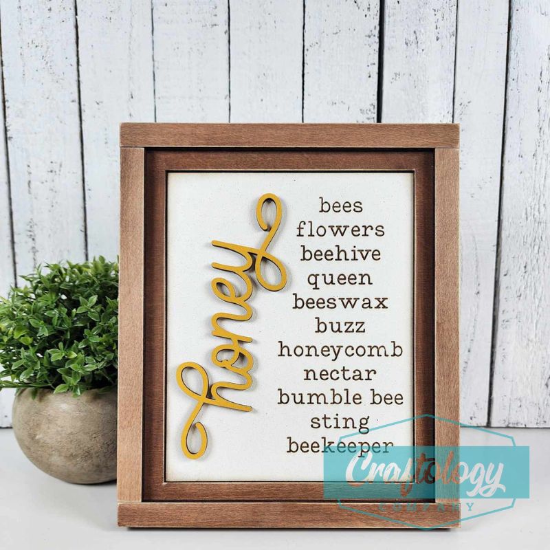 Honey Words | 8" Farmhouse Frame | Interchangeable Add-on | DIY Kit