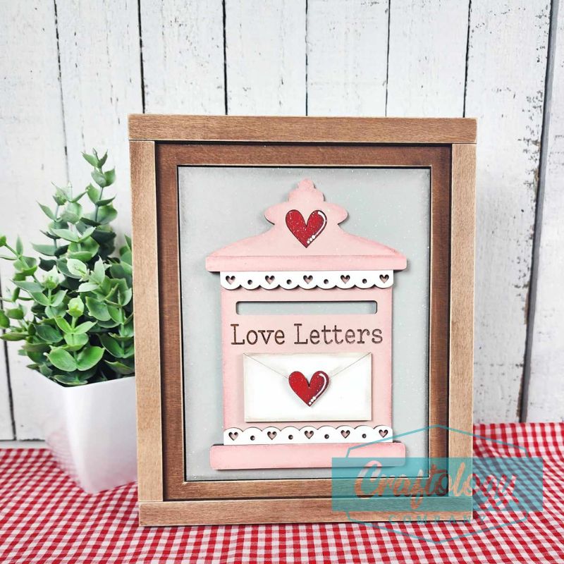 Valentine Love Letters | 8" Farmhouse Frame | Interchangeable Add-on | DIY Kit
