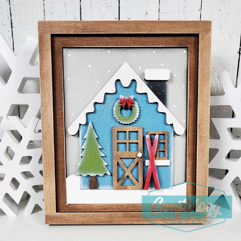 Ski Lodge | 8" Farmhouse Frame | Interchangeable Add-on | DIY Kit