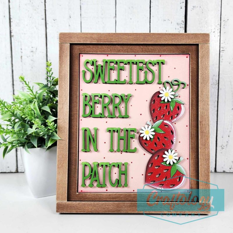 Sweetest Berry In The Patch | 8" Farmhouse Frame | Interchangeable Add-on | DIY Kit