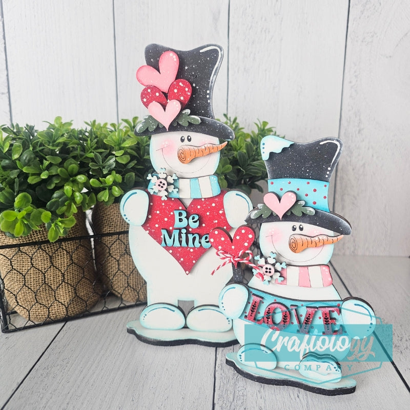 Valentine Snowman Pair Shelf Sitters