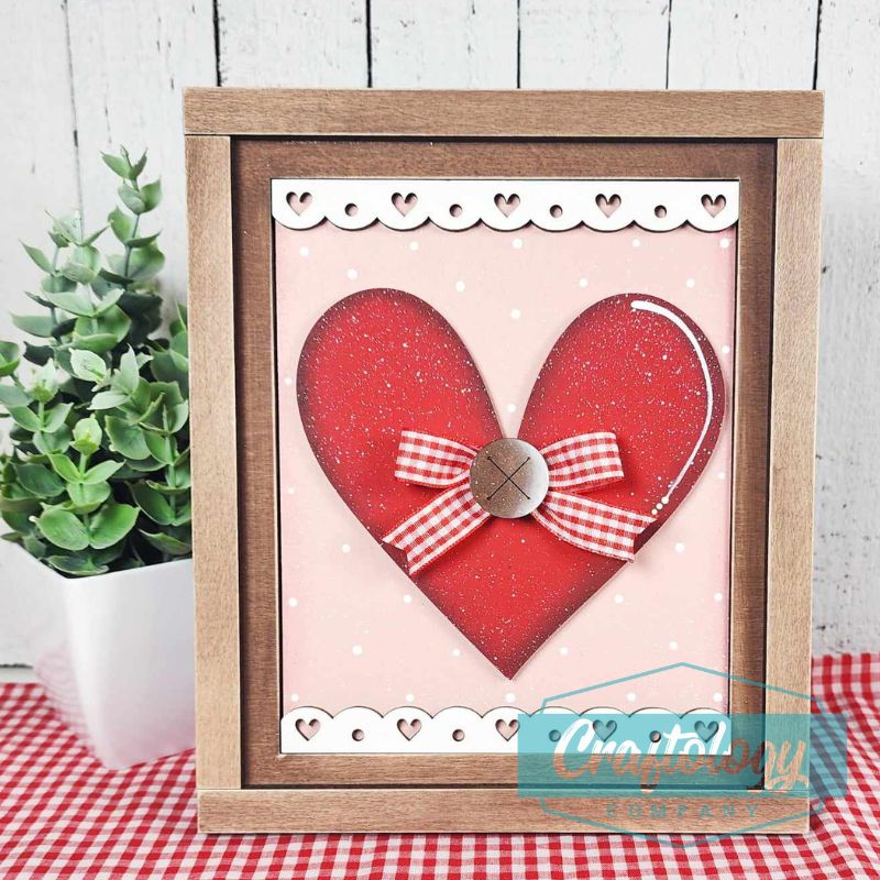 Valentine Heart | 8" Farmhouse Frame | Interchangeable Add-on | DIY Kit